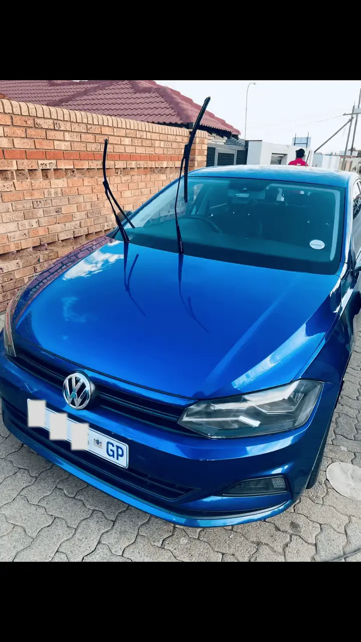 Blue and black car detailing